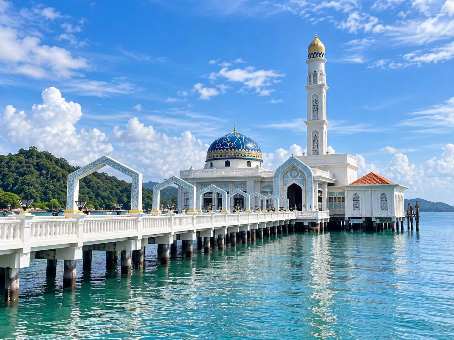 Masjid Al-Badr Seribu Selawat floating mosque at Teluk Gedung on Pangkor Island, Perak